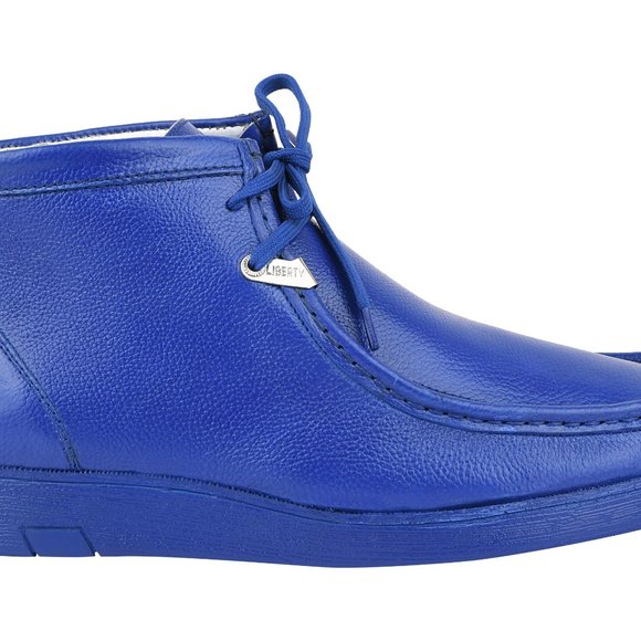 Hamara Joe Royal-Blue  LEATHER DESERT CHUKKA CASUAL BOOTS - Picture 9 of 9